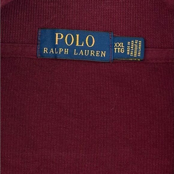 Polo Ralph Lauren Burgundy Quarter-Zip Pullover Sweater Sweatshirt Size XXL - Picture 4 of 11